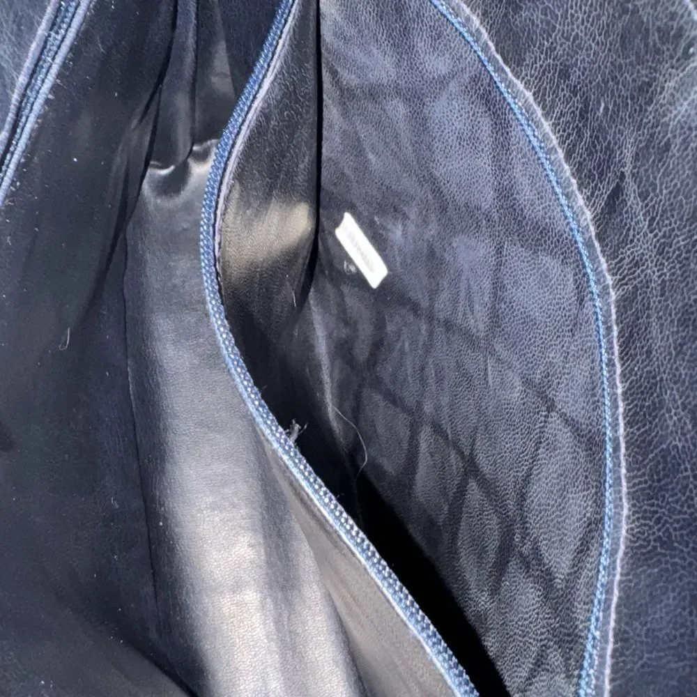 Auth Chanel Mademoiselle Navy Blue Polished Matelasse Quilted Shoulder Bag - Picture 14 of 16